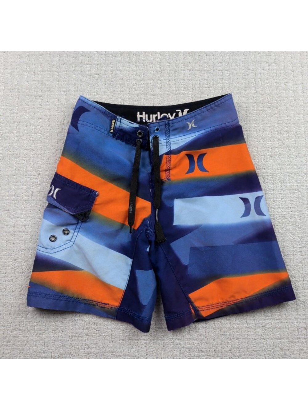 Y2K Hurley Board Swim Shorts Boys Size 5 Blue / Orange Surfing Beach 2000's